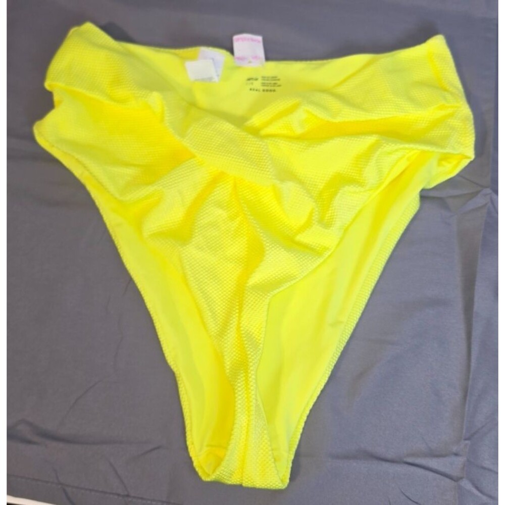 Aerie Yellow Swim Bathing Suit Size Large L Cheeky New no tags Texture